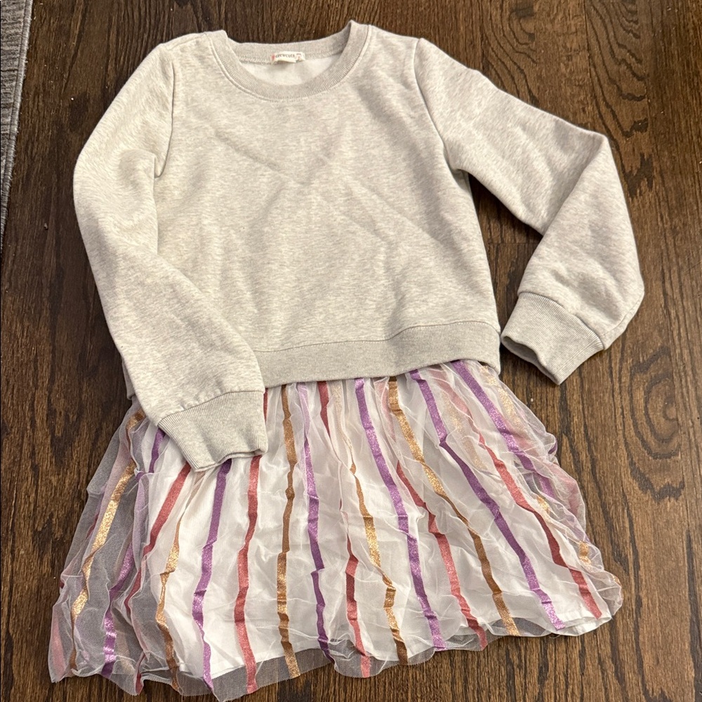 Crewcuts sweatshirt dress  with Multicolor Striped Skirt
